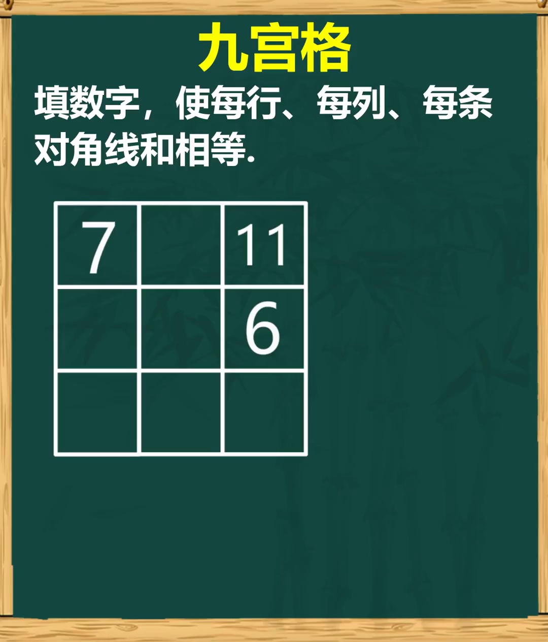 九宫格如何填数使条件