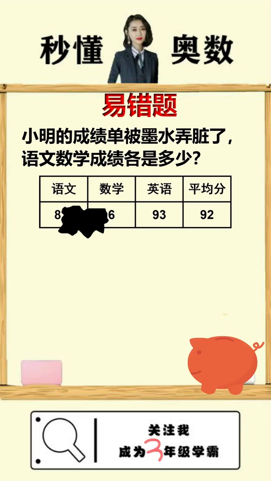 被墨水弄脏的成绩单如