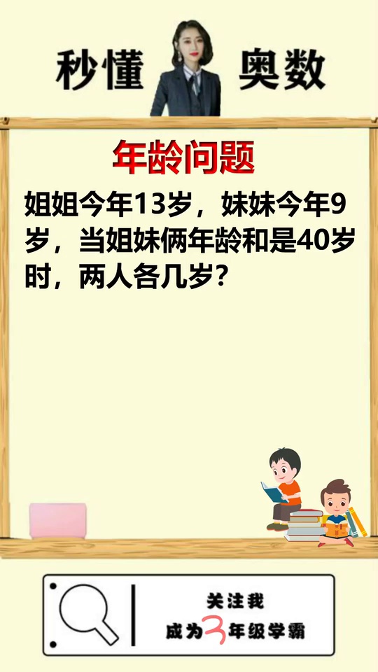小学复杂年龄问题一招