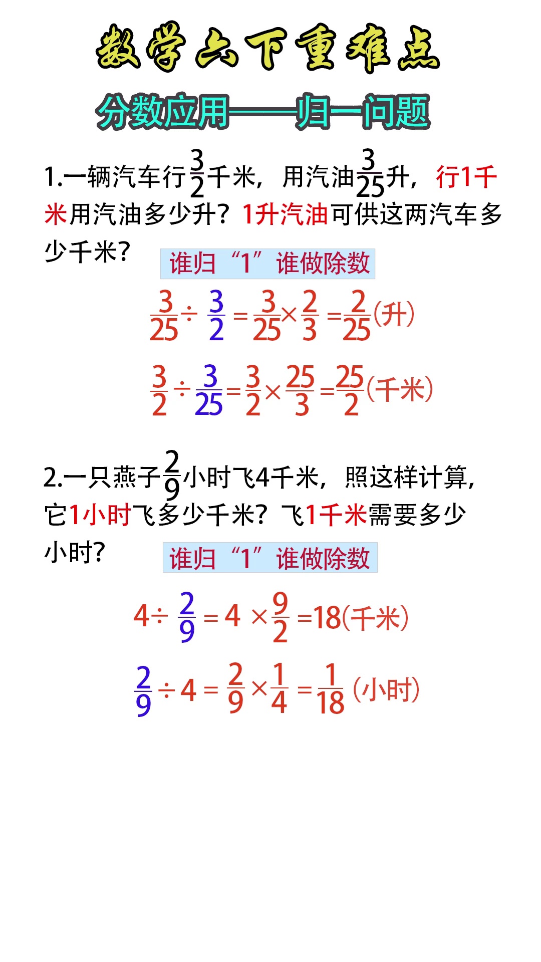 重难点归一问题